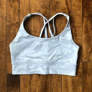 Lululemon Energy Bra Long Line in White Camouflage